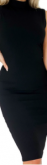 Vestido Feminino Canelado Midi Tubinho Gola Alta - Sem Bojo